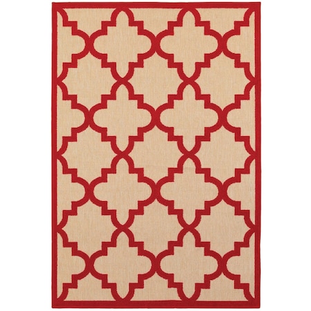 Oriental Weavers Cayman 660R9 6x9 Rectangle - Sand/ Red-Polypropylene C660R9200290ST